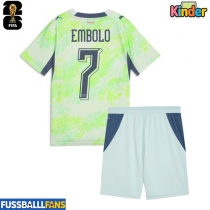 Schweiz Breel Embolo #7 Auswärts Trikotsatz Kinder WM 2026 Kurzarm (+ Kurze Hosen)